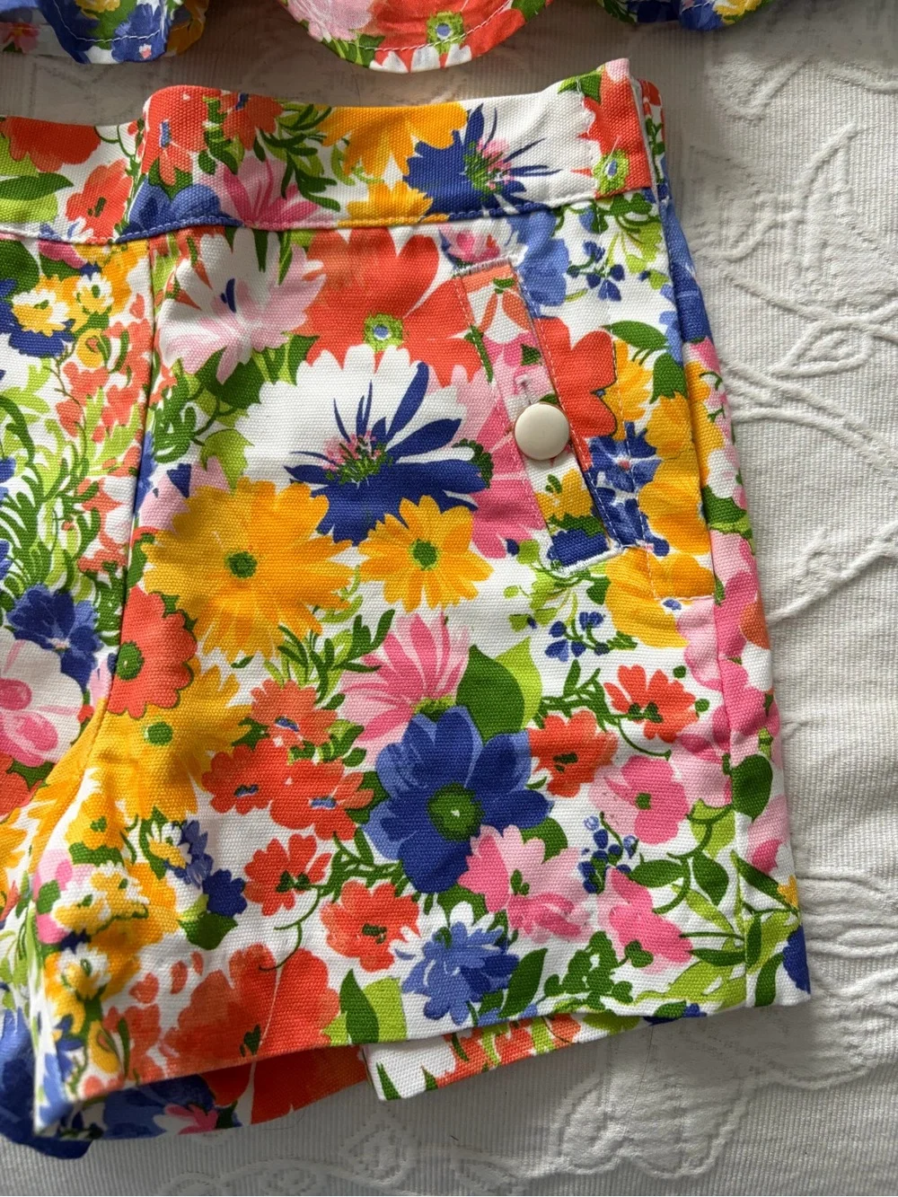 Janie and Jack 3T new Girls Floral Cotton Shorts Set - Multicolor Garden Print